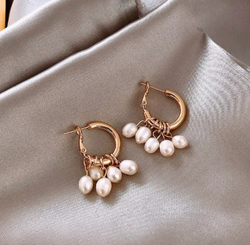 E1589 - Bohemian Pearl Drop Earrings